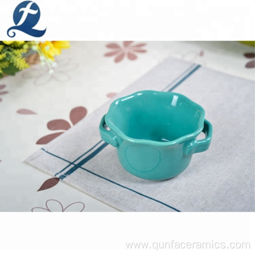 Baking tray round shape small ceramic bakeware